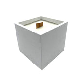 Outdoor XXL Duftkerze im Beton Topf aus Bio Sojawachs, naturreinen ätherischen Öl, Kerzen Handmade über 200h Brenndauer - 12x12cm - Weiß - Made in Germany