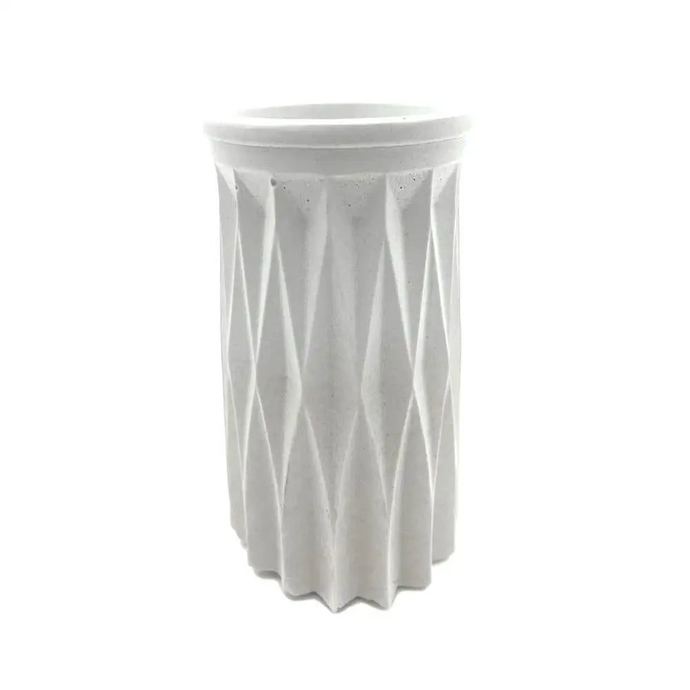 Beton Blumen Vase Zement Kunst Dekoration Übertopf - Weiß