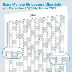 XXL Jahreskalender 2026 – Wandkalender 100x70cm