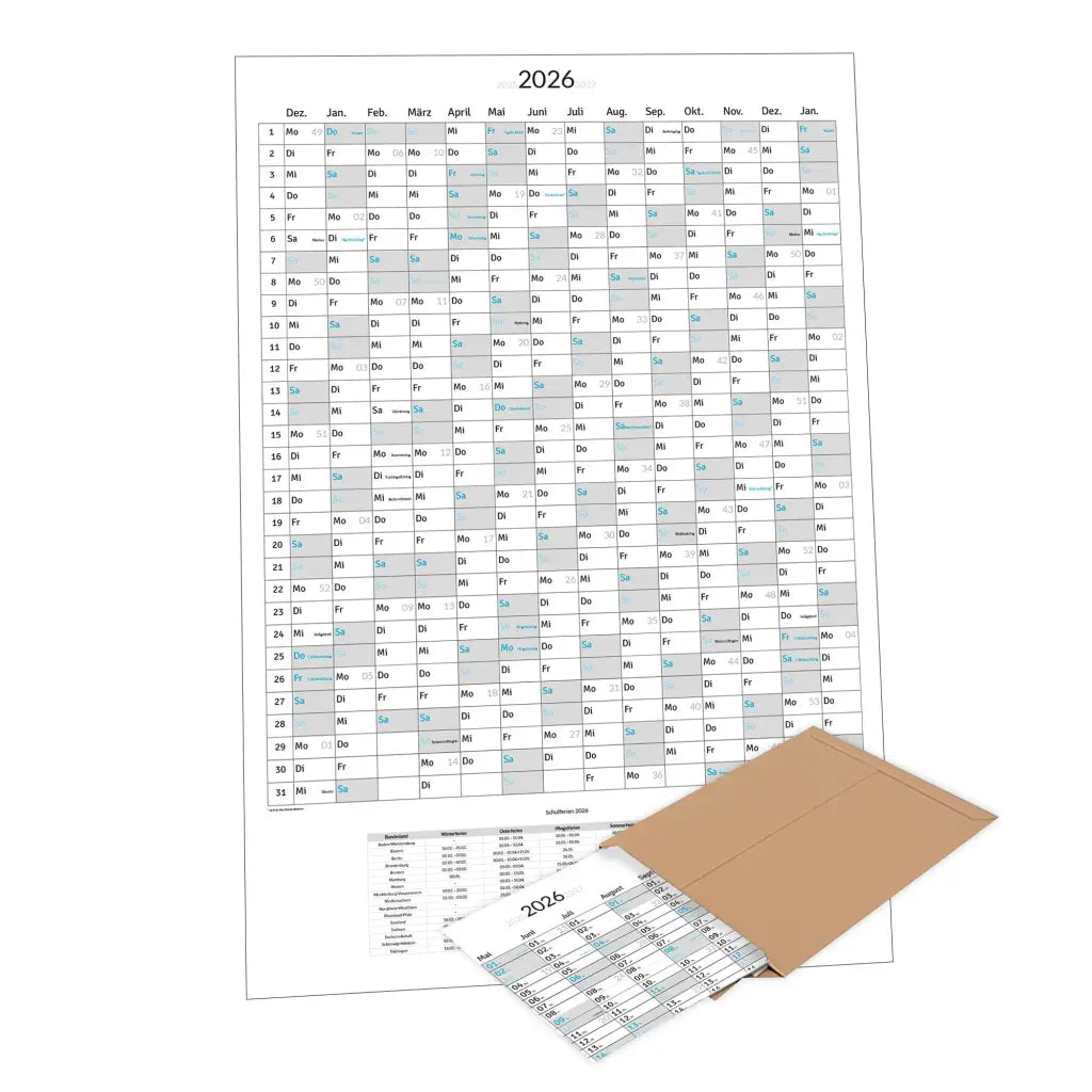 XXL Jahreskalender 2026 – Wandkalender 100x70cm