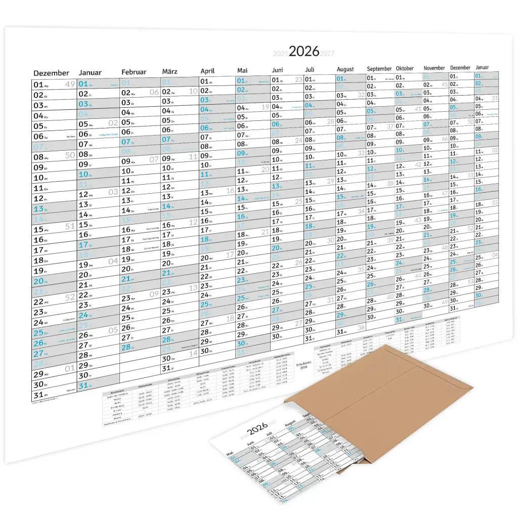 XXL Jahreskalender 2026 – Wandkalender 100x70cm
