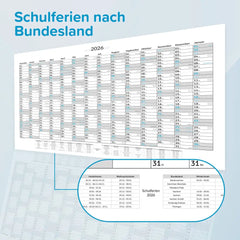 XXL Jahreskalender 2026 – Wandkalender 100x70cm