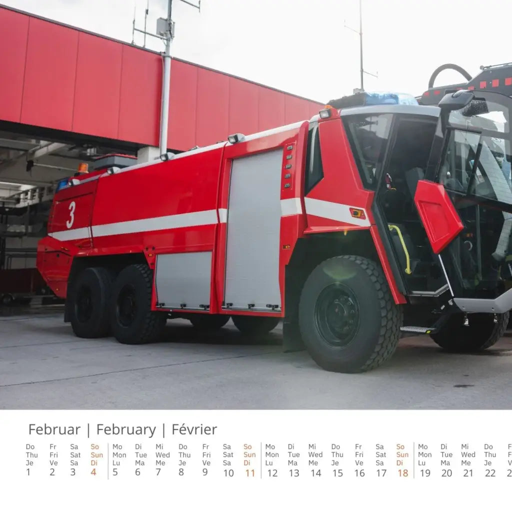 Feuerwehr Wandkalender 2024 - Monats-Kalender mit