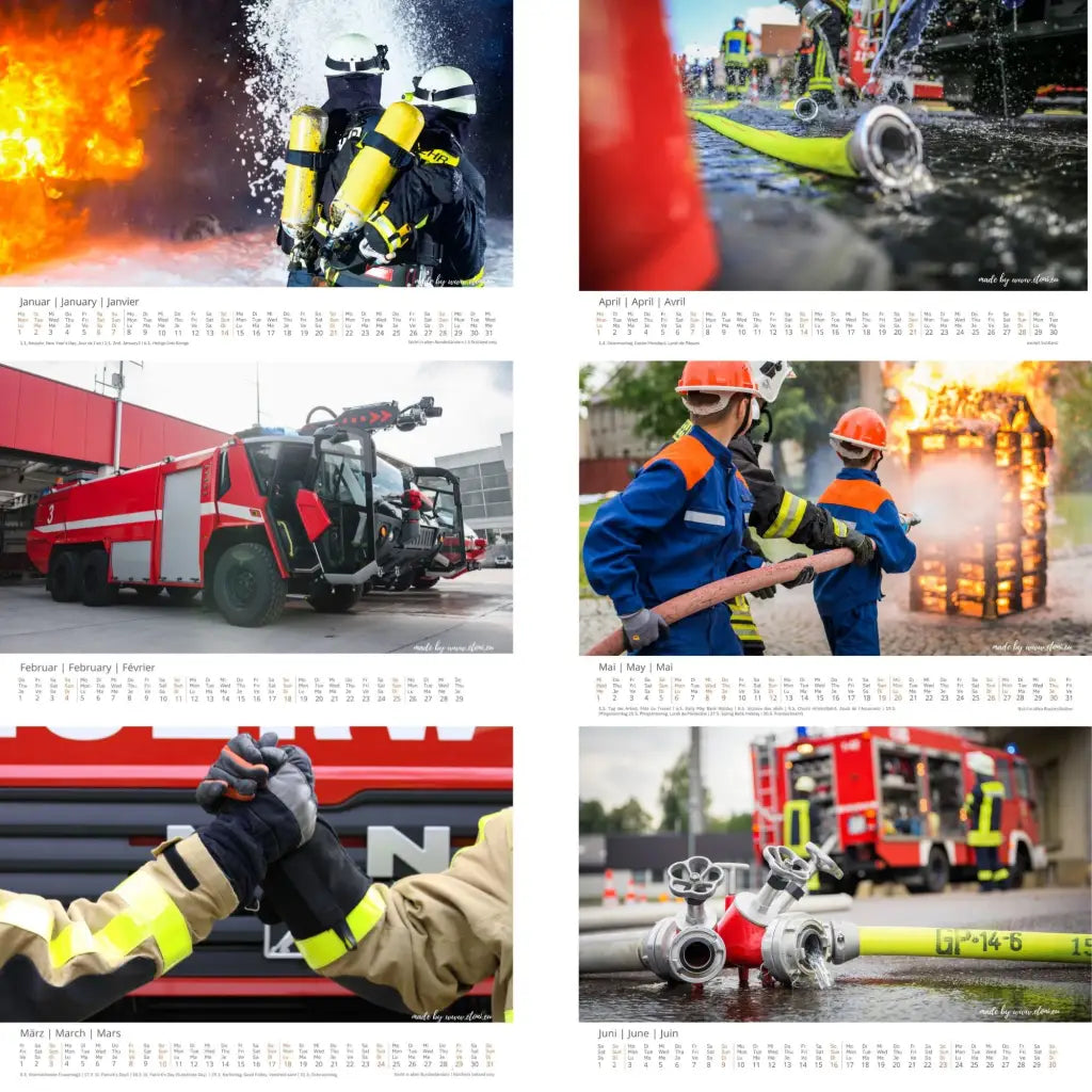 Feuerwehr Wandkalender 2024 - Monats-Kalender