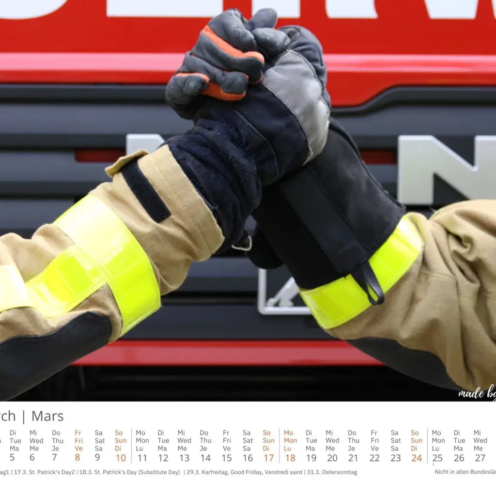 Feuerwehr Wandkalender 2024 - Monats-Kalender
