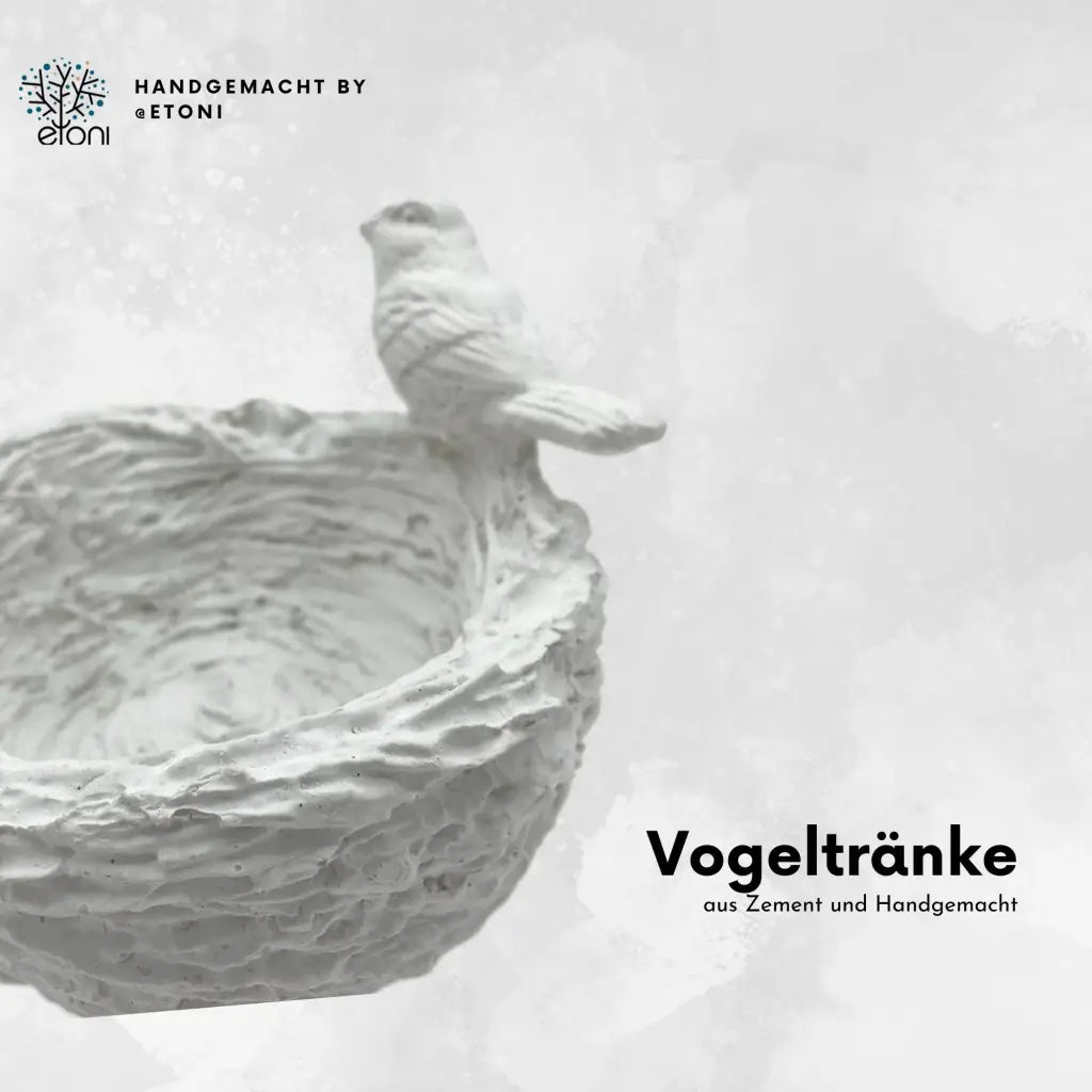 Handgefertigte Zement Vogeltränke - Robustes und