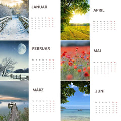 Landschaft Wandkalender 2024 - Monats-Kalender mit