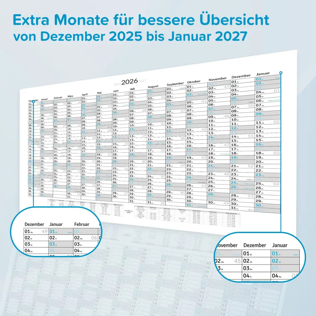 XXL Jahreskalender 2026 – Wandkalender 100x70cm