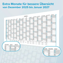 XXL Jahreskalender 2026 – Wandkalender 100x70cm