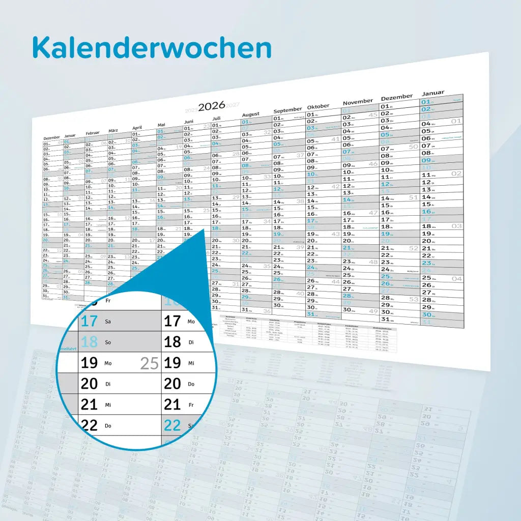 XXL Jahreskalender 2026 – Wandkalender 100x70cm