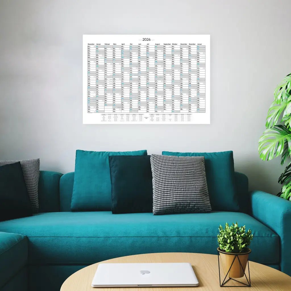 XXL Jahreskalender 2026 – Wandkalender 100x70cm